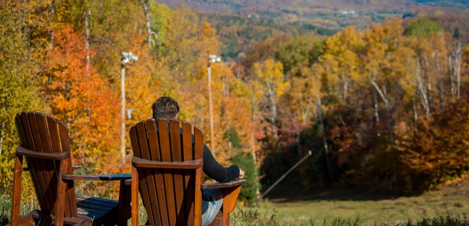 Sommet Saint Sauveur Chaise Automne Montagne Paysage