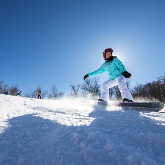 Sommet Saint Sauveur Montagne Hiver Planche Sourire Pente Neige