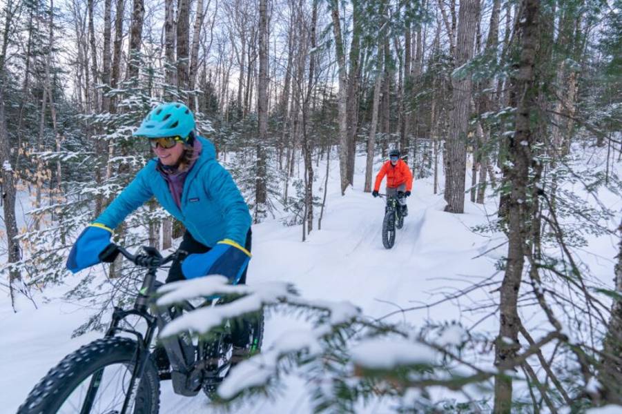 Sommet Morin Heights Velo Fat Bike Neige Activite Sortie Hiver