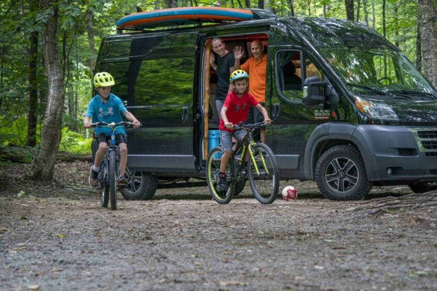 Sommet Morin Heights Velo Ete Famille Foret